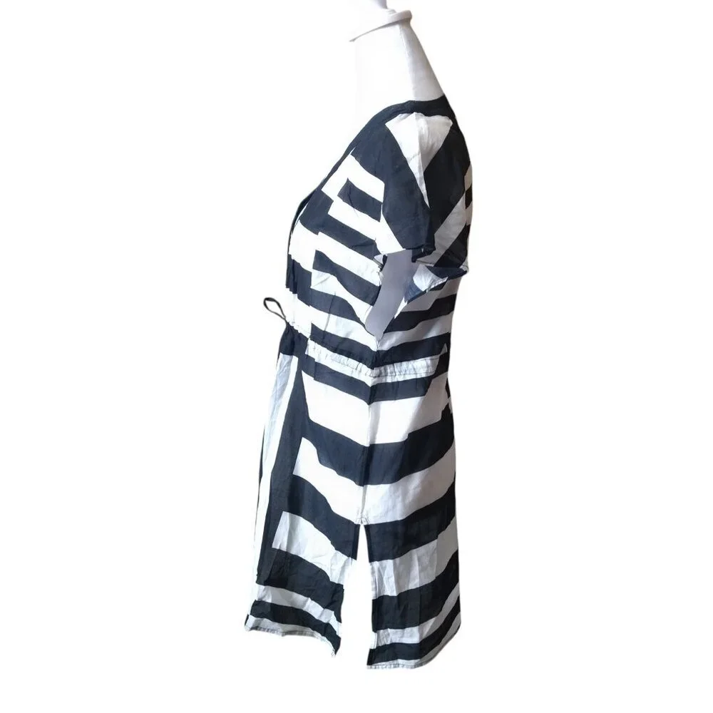 Kate Spade Dive Right In Striped Short Sleeve Cover Up Lightweight M/L?? READ